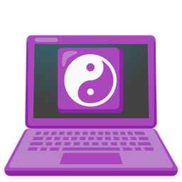 Laptop and Yin yang