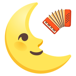 last quarter moon face and accordion