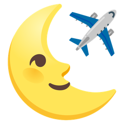 last quarter moon face and airplane