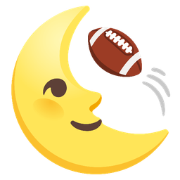 last quarter moon face and american football