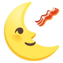 last quarter moon face and bacon