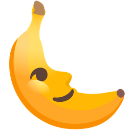 last quarter moon face and banana