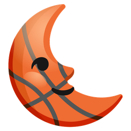last quarter moon face and basketball