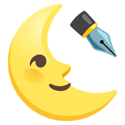 last quarter moon face and black nib