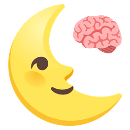 last quarter moon face and brain