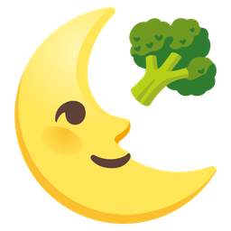 last quarter moon face and broccoli
