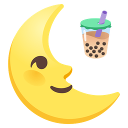 last quarter moon face and bubble tea