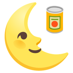last quarter moon face and canned food