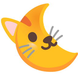 last quarter moon face and cat face