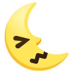 last quarter moon face and confounded face