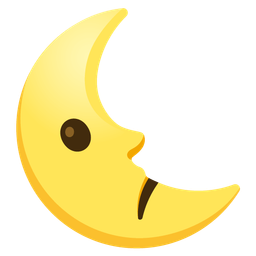 last quarter moon face and confused face