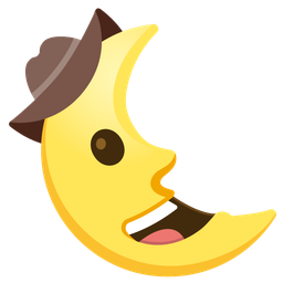 last quarter moon face and cowboy hat face