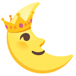 last quarter moon face and crown