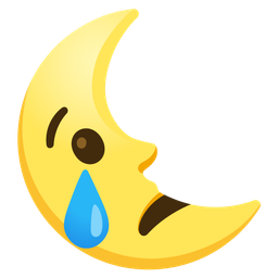last quarter moon face and crying face
