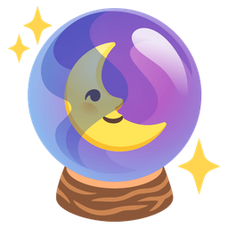 last quarter moon face and crystal ball