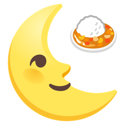 last quarter moon face and curry rice