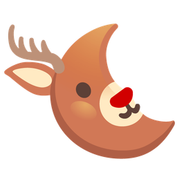 last quarter moon face and deer