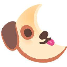 last quarter moon face and dog face