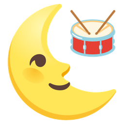 last quarter moon face and drum