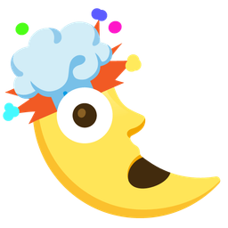 last quarter moon face and exploding head