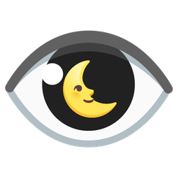 last quarter moon face and eye