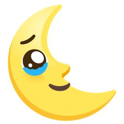 last quarter moon face and face holding back tears