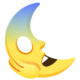 last quarter moon face and face screaming in fear