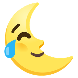 Last quarter moon face and Face with tears of joy