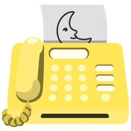 last quarter moon face and fax machine