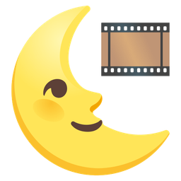 last quarter moon face and film frames