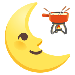 last quarter moon face and fondue
