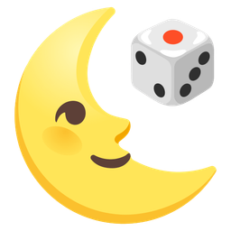 last quarter moon face and game die