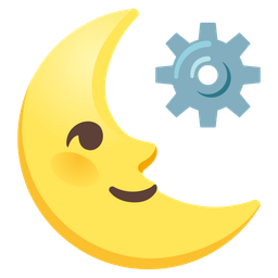 last quarter moon face and gear