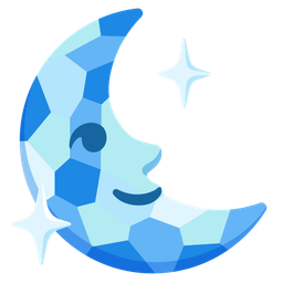 last quarter moon face and gem stone