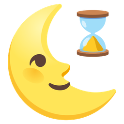 last quarter moon face and hourglass done