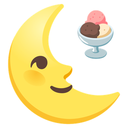 last quarter moon face and ice cream