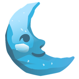 last quarter moon face and ice