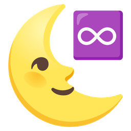 last quarter moon face and infinity