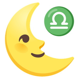 last quarter moon face and Libra