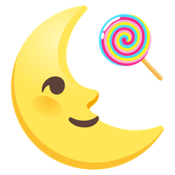 last quarter moon face and lollipop