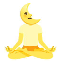 last quarter moon face and lotus