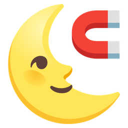 last quarter moon face and magnet