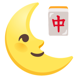 last quarter moon face and mahjong red dragon