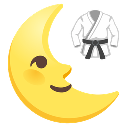 last quarter moon face and martial arts uniform