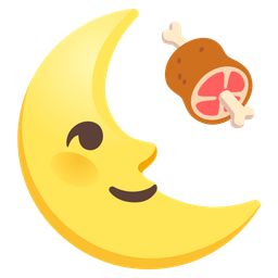 last quarter moon face and meat on bone