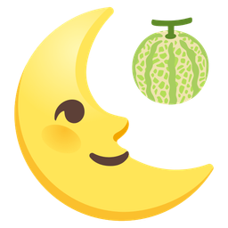 last quarter moon face and melon