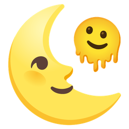 Last quarter moon face and Melting face