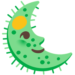 last quarter moon face and microbe