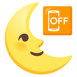 last quarter moon face and mobile phone off