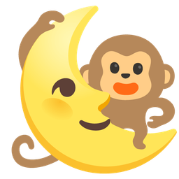 last quarter moon face and monkey face